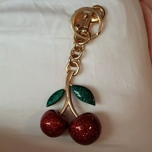 Coach red cherry keychain